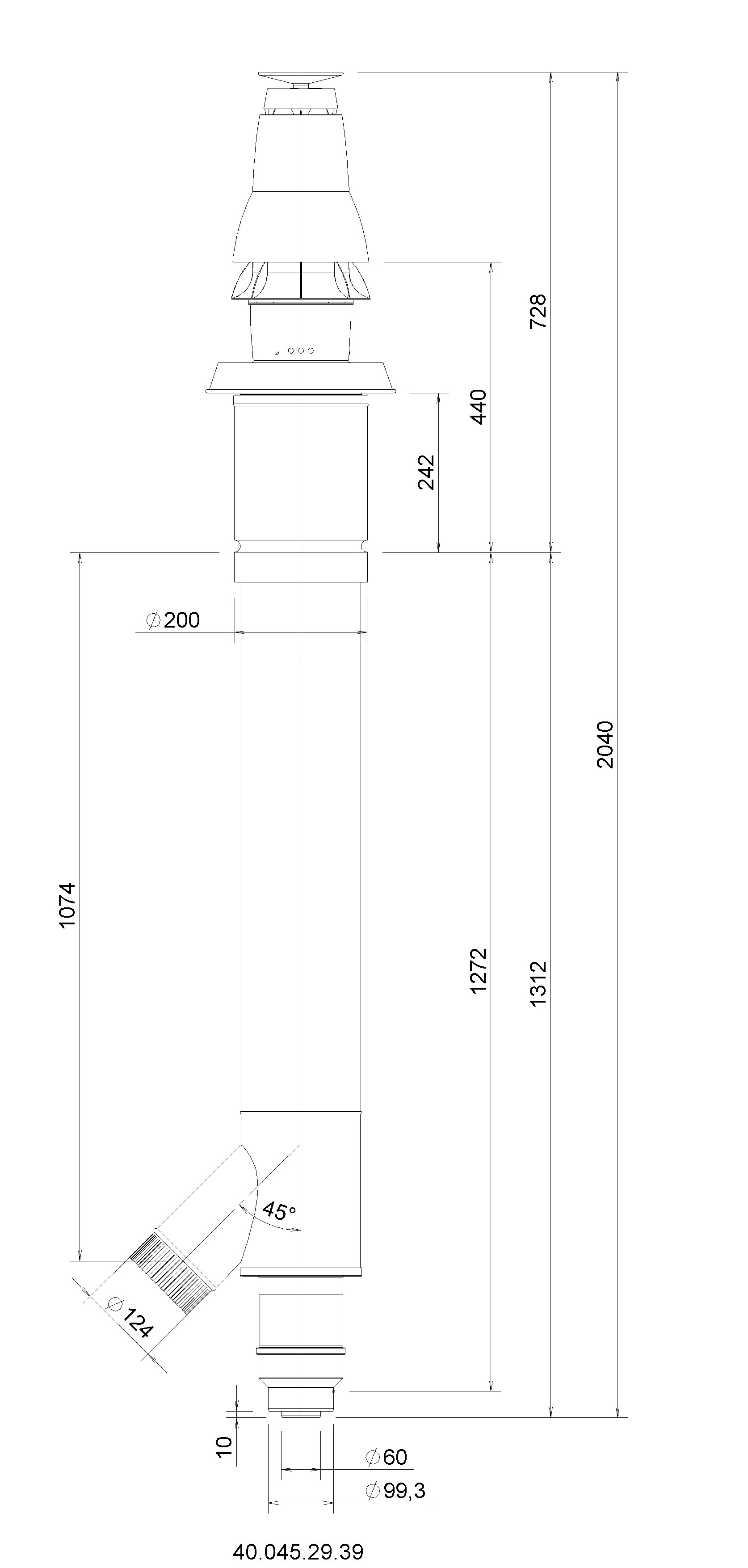 Burgerhout Roof terminal Skyline Combi PP Concentric 60/100 125 Black thumbnail