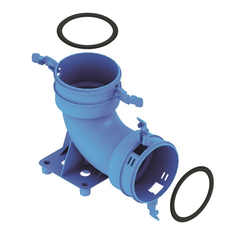 Hybalans+ Bocht + montagevoet 75 90°