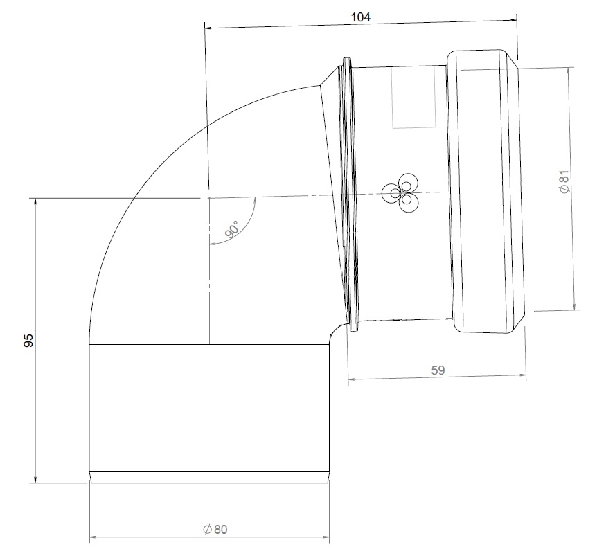 Safe-PP Elbow PP 80 90° White thumbnail