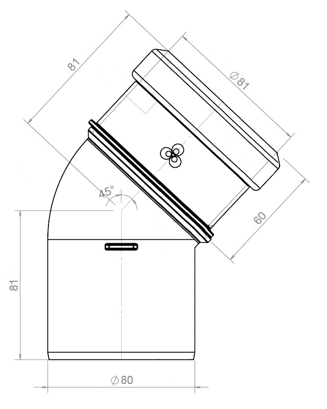 Safe-PP Elbow PP 80 45° White thumbnail