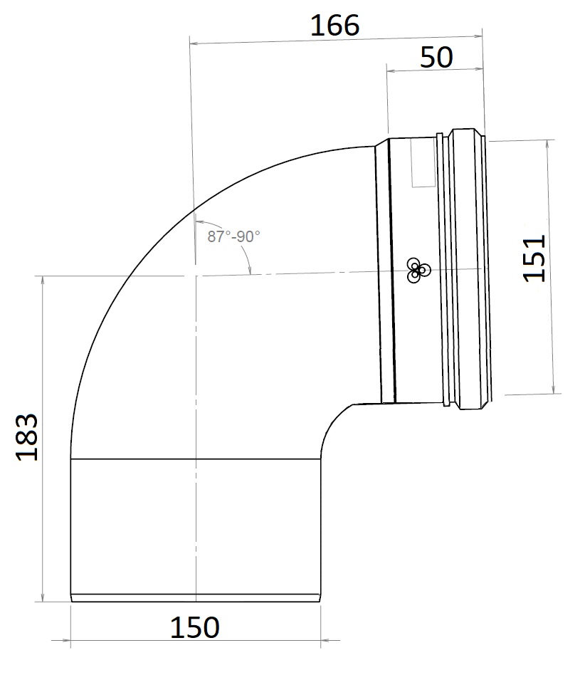 Twinline Elbow PP 150 90° thumbnail