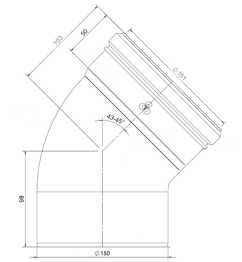 Twinline Elbow PP 150 45° thumbnail