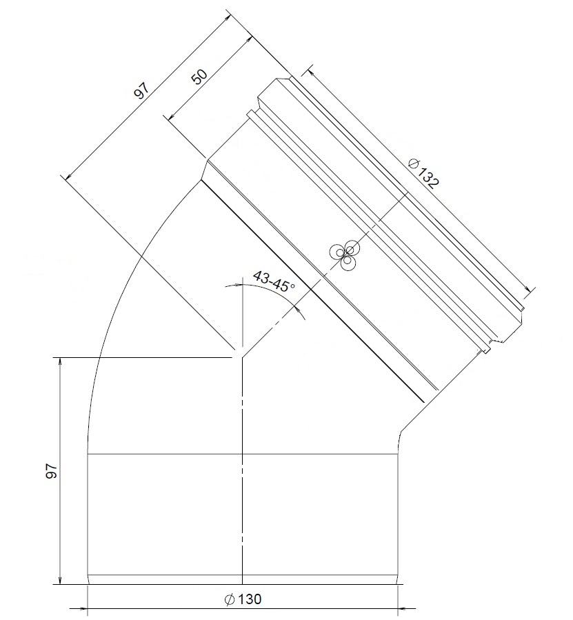 Twinline Elbow PP 130 45° thumbnail