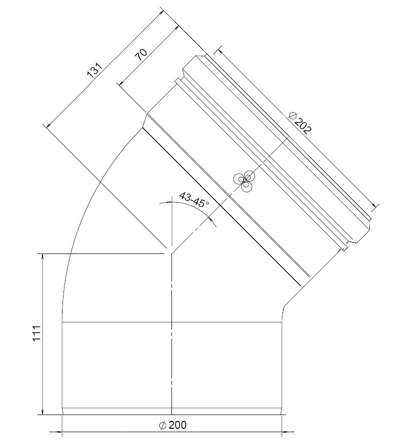 Twinline Elbow PP 200 45° thumbnail