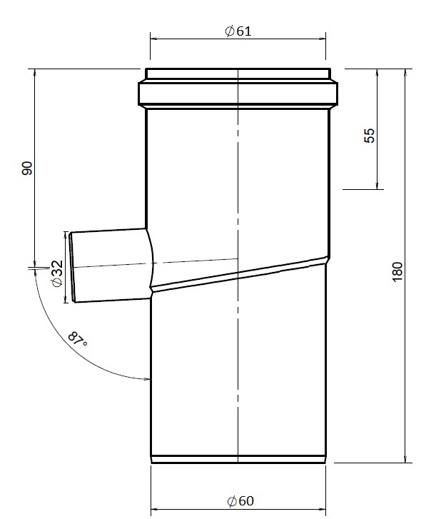Twinline Condensate trap horizontal/vertical PP 60 thumbnail
