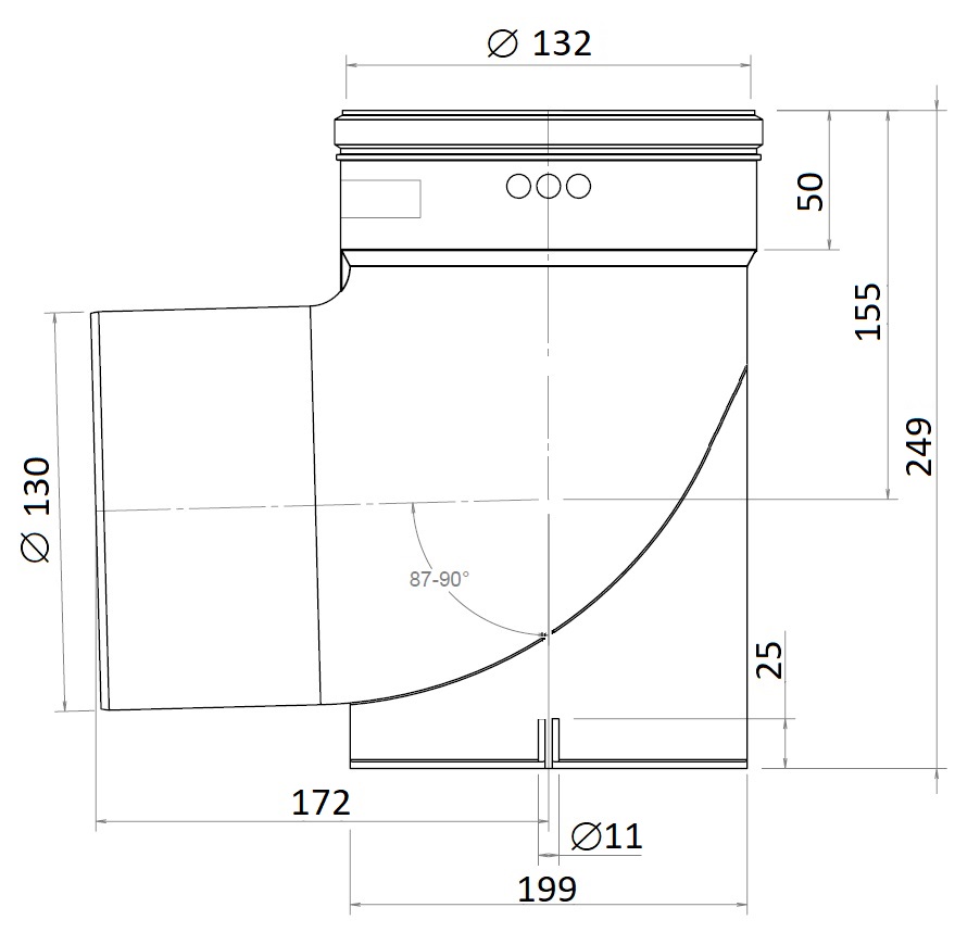 Twinline Support elbow PP 130 90° thumbnail