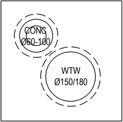 Mini-Delta Dakbeschotplaat type  H 50-59° luchtdicht, zonder riool thumbnail