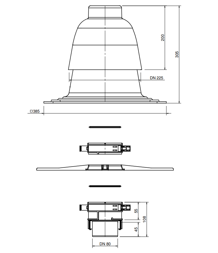 Flexline Chimney cap kit PP 80 thumbnail