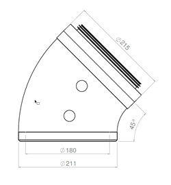 EasyAir Elbow EPS 180 45° thumbnail