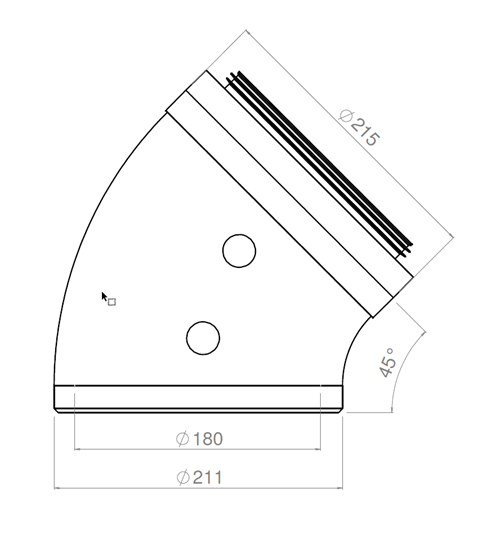 EasyAir Ventilatiebocht EPS 180 45°