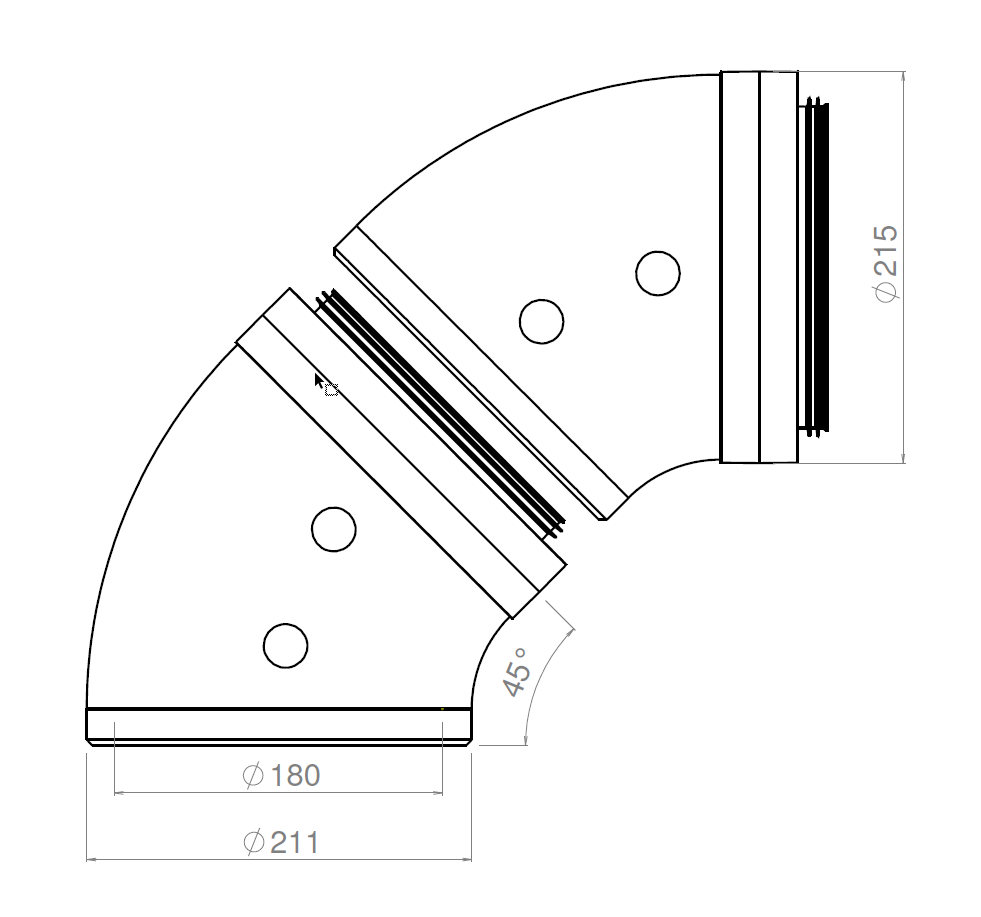 EasyAir Elbow EPS 180 90° thumbnail