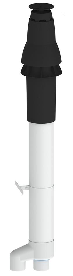 Roof terminal Skyline PP 80/125 with adaptor 80-80 Black thumbnail