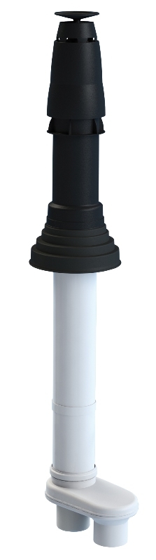 Roof terminal Skyline Inside PP 60/100 with adaptor 80-80 Black thumbnail