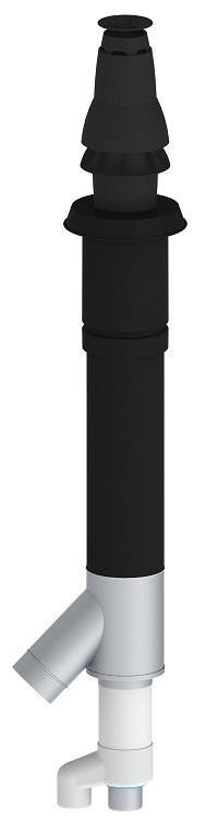 Roof terminal Skyline Combi SST with adaptor 80-80-125 Black Featured Image