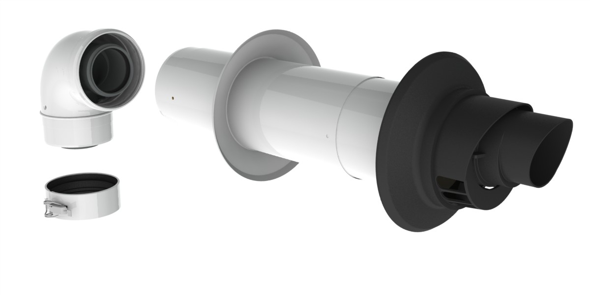 Wall terminal Telescopic + Elbow PP 60/100 Featured Image
