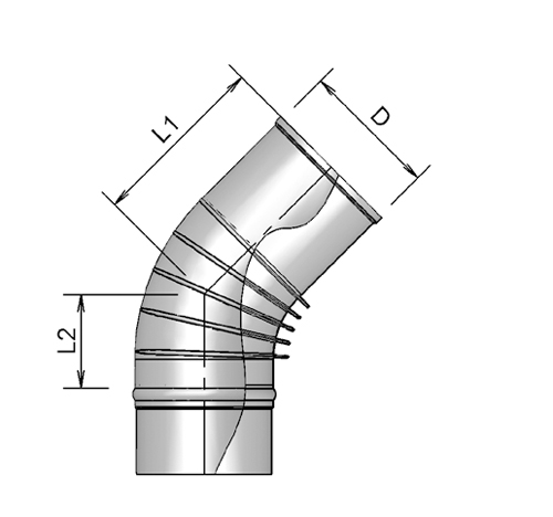 NEN 7203 Elbow single-walled AL 80 45° thumbnail