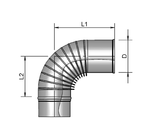 NEN 7203 Elbow single-walled AL 200 90° thumbnail
