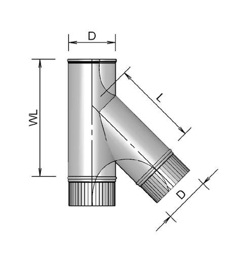 NEN 7203 Tee single-walled AL 130 45° thumbnail
