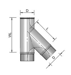 NEN 7203 Tee single-walled AL 200 45° thumbnail