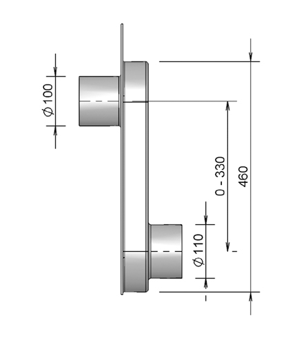 Fireplace connection AL 100 straight thumbnail