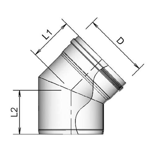 Alu-fix Elbow AL 150 45° thumbnail