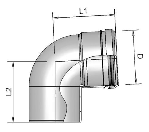 Twinline air Elbow PP 100 90° thumbnail