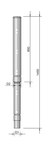 Alu-Fix Roof terminal AL 80 L=1450 thumbnail