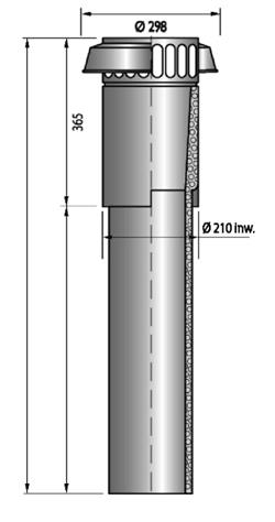 Roof terminal Ventilation Isolated 180 L=1675 Black thumbnail