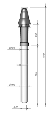 Roof terminal Skyline AL Concentric 60/100 Black thumbnail