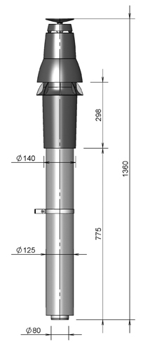Roof terminal Skyline AL Concentric 80/125 Black thumbnail