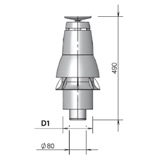 Skyline Top PP 80 for Chimney pot connection 158 thumbnail