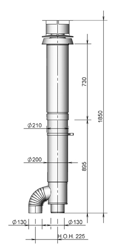 Roof terminal M2000 AL 130/200 with adapter 130-130 Black thumbnail