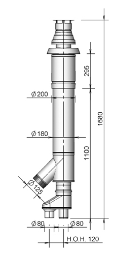 Roof terminal M2000 AL Combi 80-80-125 Black thumbnail