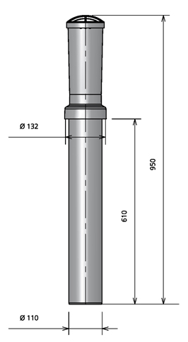 Sewer vent pipe PP 110 Black thumbnail