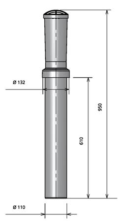 Sewer vent pipe PP 110 Black thumbnail