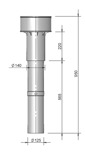 Roof terminal Megavent PP 125 Black thumbnail