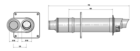 Wall terminal AL 80/125 with adaptor 80-80 thumbnail