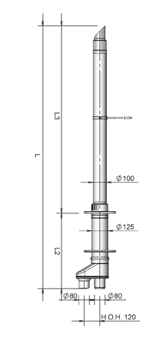 Balcony terminal single-walled AL 80-80 L=2100-3000 thumbnail