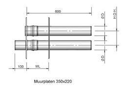 Wall terminal twin pipe AL 80-80 thumbnail