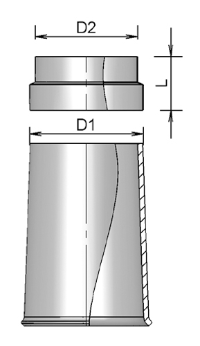 Connection piece chimney pot PP 138-155 thumbnail