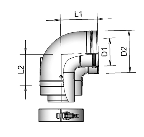TwinSafe+ Elbow AL Concentric 100/150 90° thumbnail