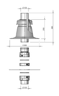 Multiflex Chimney cap kit PP 130 thumbnail