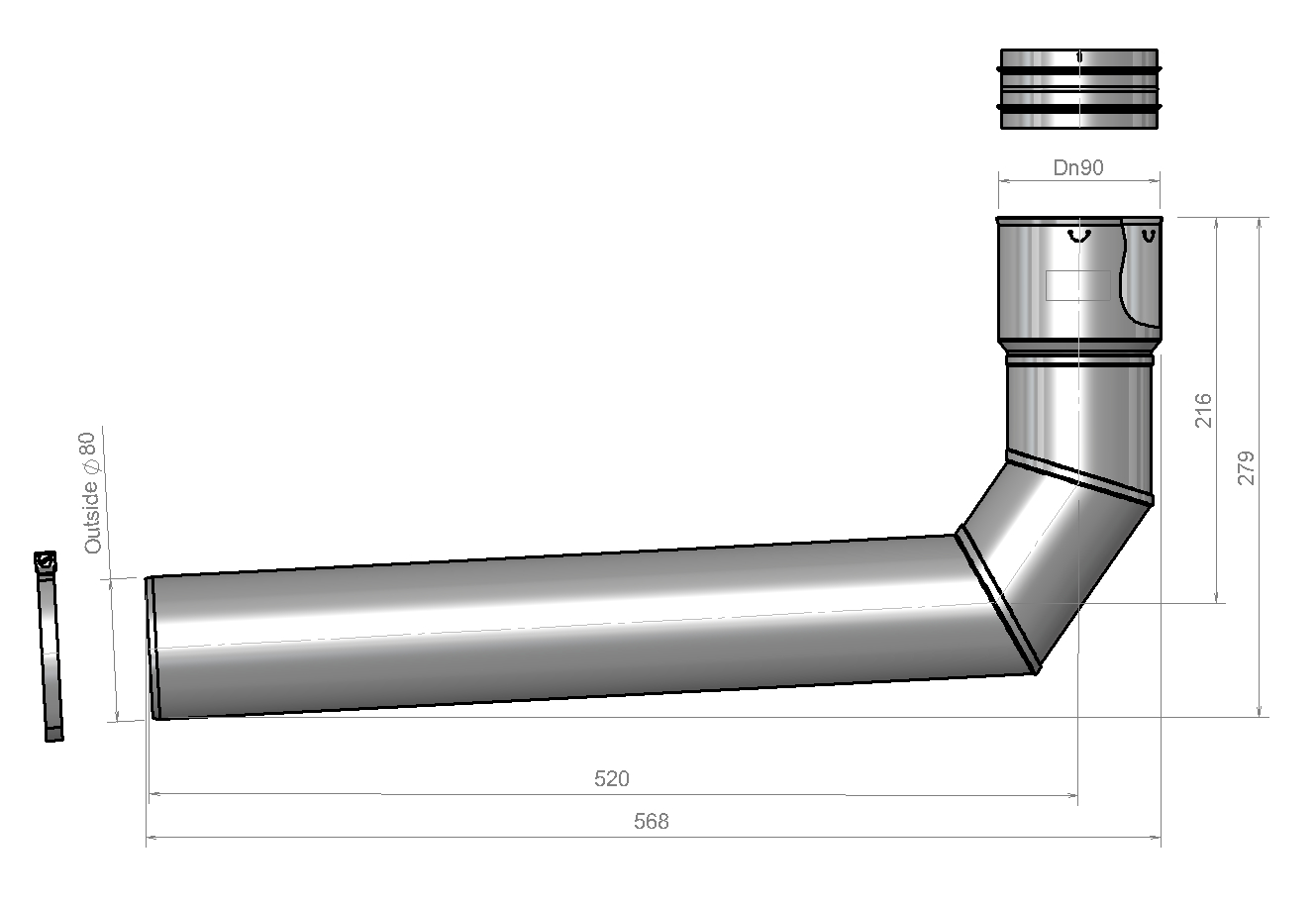 MetalFlex Elbow Fix-Flex SST 80-80 90° thumbnail