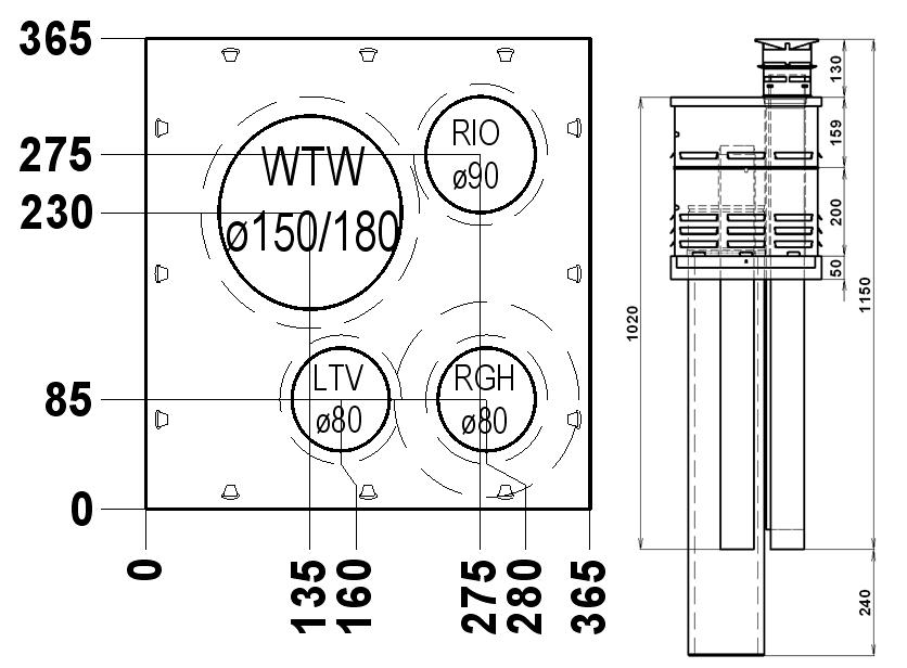 Mini-Delta Schoorsteentop HR Standaard AL 80-80 thumbnail