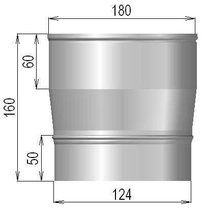 Mini-Delta Verkleinend verloop ventilatie AL 180>125 thumbnail