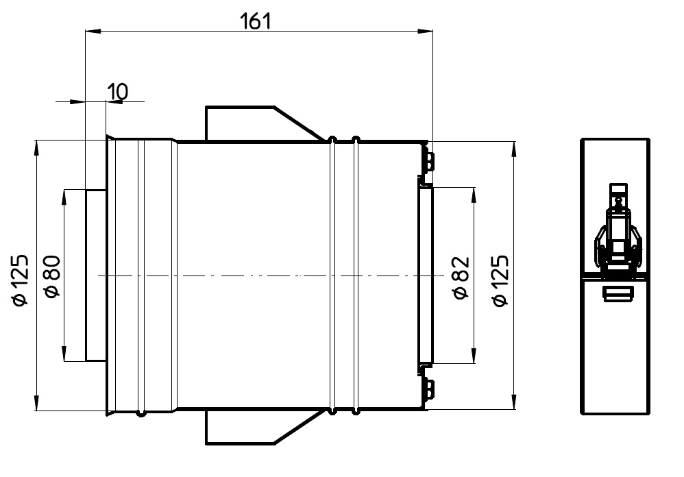 Outdoor Air intake PP 80/125 thumbnail