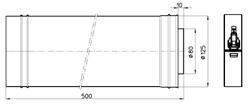 Outdoor Extension sh PP 80/125 L=500 thumbnail