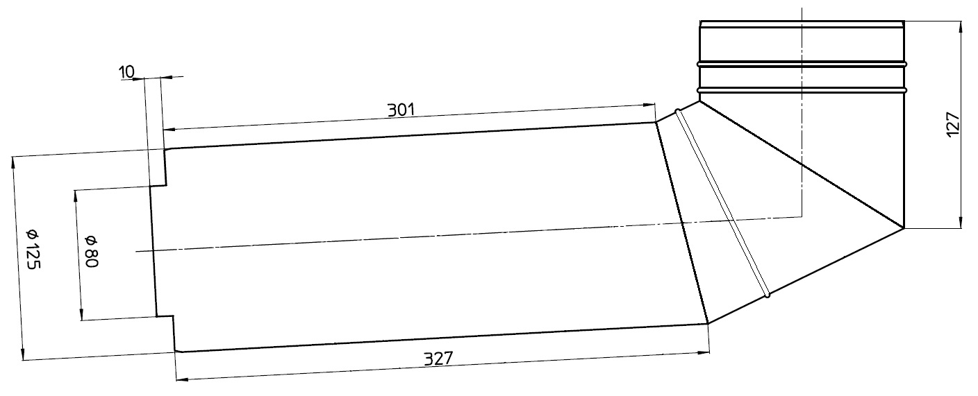 Outdoor Support elbow PP 80/125 90° thumbnail