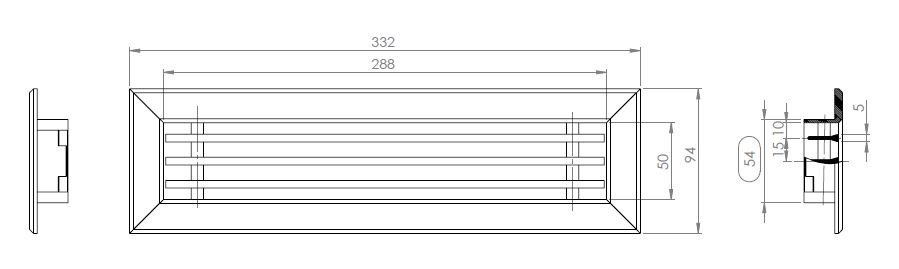 Hybalans+ Rooster Wand/vloer 332x94