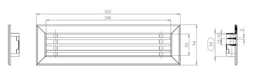 Hybalans+ Floor/wall grate 332x94